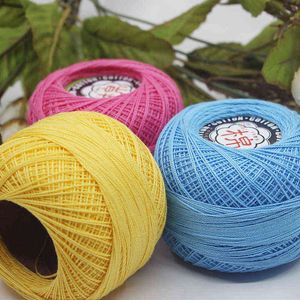 1PC 50g/ball Lace Crochet Thread Cord Cotton Wool Fine Yarns Rope Embroidery Lace Jewelry DIY Hand Knitting Threads Yarn 5# Y211129