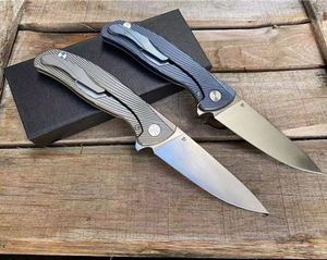 Coltello pieghevole Flipper di alta qualità D2 Lama macchiata CNC TC4 Maniglia in lega di titanio Cuscinetto a sfera Coltelli tascabili ad apertura rapida con confezione regalo