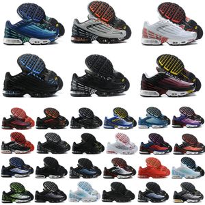 Inställt TN Plus 3 TN3 III Metallic Silver Dn Se Running Shoes Men GS Triple Black White Pure Platinum Clay Orange Sunrise Speed ​​Red Sky Hyper Violet Trainers Sneaker