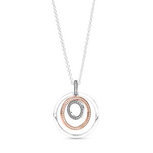 NUOVO 2021 100% 925 collana in argento tre anelli Fit fai da te originale gioielli Fshion regalo 1112