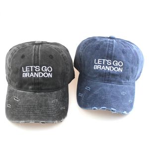 Let's Go Brandon Cowboy Black Embroidered Baseball Hats Duck Tongue Hat Sun Shade Cap Xu 0221