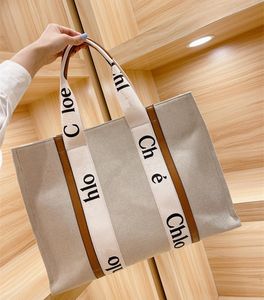 3sizes Women handbags WOODY Tote shopping bag handbag top quality canvas fashion linen Large Beach bags luxury designer travel Crossbody Shoulder Wallet Purses