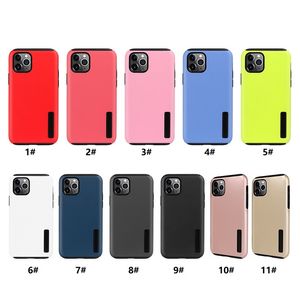 2 in 1 Anti Fall Frosted Matte Shockproof Cases Hybrid Hard PC Soft TPU Cover For Iphone 6 7 8 plus XR XS 12 mini 11 pro max Samsung A51 A71 A21S A11 S10 S20 S21 Ultra Note 20