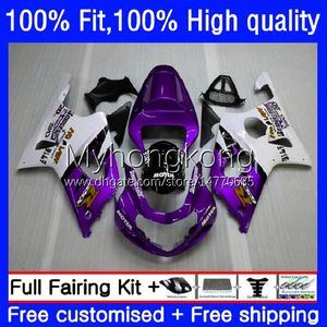 Suzuki GSXR 1000CC 1000 CC K2 00 01 02 Body 24no.109 GSXR1000 GSX-R1000 2000 2001 2002 GSXR-1000 2000-2002 100 % 맞는 OEM 보라색 화이트 페어링