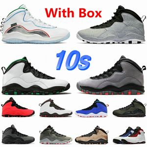 10 Basketballschuhe Cement OVO Black 10s China Factory Gute Qualität OEM-Produkt Bulls Over Broadway Linen Seattle Stealth Tinker Orlando mit Box Großhandel Gr. 7-13