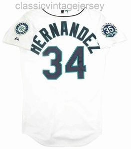 Män kvinnor barn Felix Hernandez Seatle White On Field Jersey broderi Nya baseballtröjor