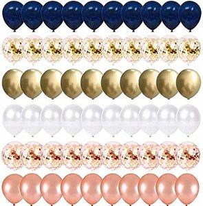 Party Decoration set inch Navy Blue Gold Confetti Balloons Rose Pearl White Metal Balloon Birthday Wedding Supplies