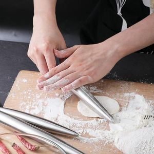 NOVITÀMattarello in acciaio inossidabile Rullo per impastare da cucina Cuocere la pizza Noodles Biscotti Gnocchi Fare utensili da forno antiaderenti LLD11618