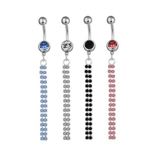 YYJFF D0021 (4 Farben) Kristall Bauchnabel Nabel Ringe Körper Piercing Schmuck Baumeln Zubehör Mode Charme (20 teile/los)