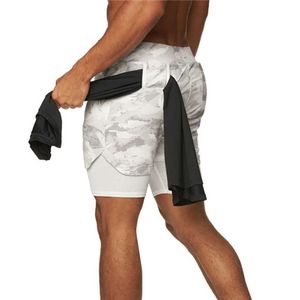 2021 neue Sommer Camouflage Sport Shorts Männer 2 in 1 Turnhallen Jogging Fitness Männliche Hosen Training Schnell Trocken Atmungsaktive Marke kleidung X0705