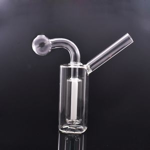 Factory Price Mini Pocket Glass Oil Burner Bong for Oil Rigs Water Pipes Small Dab Rig Ash Catcher Recycler Smoking Pipe Dhl Free