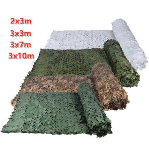 2*3M 3*3 White Mesh Military Camouflage Nets Reinforced for Garden Awning Outdoor Pergola Hide Sun Shelter Shade Gazebo 3x3 3x5 Y0706