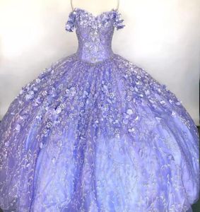 2022 Zarif Robe De Bal Quinceanera Elbiseler Aplike Omuz Kapalı Tatlı 16 Elbise Pageant Abiye Vestidos 15