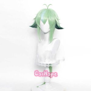 Genshin Impact Sucrose Cosplay 85cm Longo peruca verde Maçã Anime S Resistente ao calor Sintético S Halloween Y0913