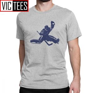 Man Ice Hockey Goalie T-Shirt Sports Sticks Puck Winter T-Shirts Casual Short Sleeves Tops Cotton Tees Party T Shirt 210420