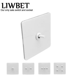 Smart Home Control LIWBET All White 1 Gang /2 / 3 4 Wall Switch And 2 Way Stainless Steel Panel Light With Socket