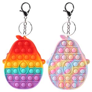 Silicone Avokado Förvaringsväska Leksaker Autism Behov Sensory Squeeze Coin Purse Dekompression Gaming Pouch 1pc