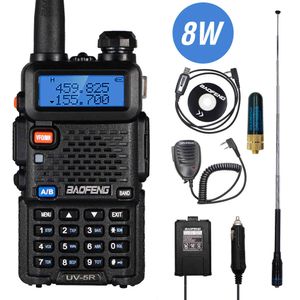 Real 8W Baofeng UV-5R Talkie UV 5R Dual Banda Walkie FM Transceptor UV5R Amador Presunto CB Rádio Estação de Rádio Transmissor