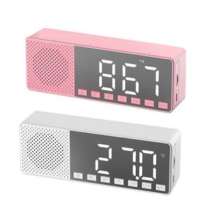 Portable Speakers Wireless Bluetooth Speaker FM Radio Sound Box Desktop Alarm Clock Subwoofer Music Player TF Card Bass