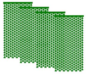 St. Patrick Day Dekor Grön Shamrock Folie Gardiner Dekorationer Shimmer Clover Metallic Fransgardin Bakgrund för fest Födelsedag Bröllop 3,2 Ft x 6,5 Ft Event Supplies