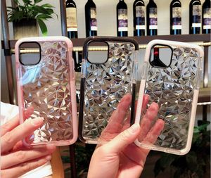 Transparent Diamant Pattern iPhone Case Clear Shockside Protector For Phone 12 Mini Pro 11 x XR XS Max 7 7P 8 8Plus