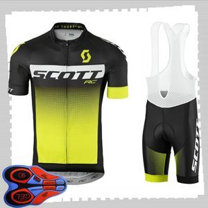 Scott Team Cycling Short Sleeves Jersey (BIB) Shorts Sets Mens Sommar Andas Väg Cykel Kläder MTB Bike Outfits Sport Uniform Y210414172