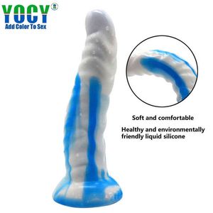 Nxy dildos anal leksaker färg konstgjord penis kvinnlig manuell sugkopp simulering flytande silikon manlig rot dilation plugg vuxna produkter 0225