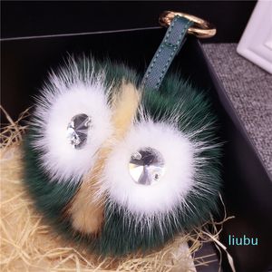 Birdie owl hair ball pendant keychain Car keychain wolf hairball pendant bag decor