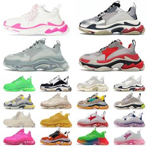 Wholesale wine powder for sale - Group buy Women Mens Casual Shoes Triple S Clear Sole Lavender Black Watermark Beige White Wine Red Cherry Blossom Powder Light Pink Gold Rainbow Luxury Sneakers Trainers