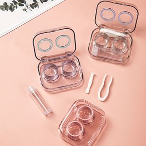 콘택트 렌즈 케이스 키트 투명 휴대용 저장 패키지 간호 액체 병 컨테이너 여행 렌즈 안경 액세서리