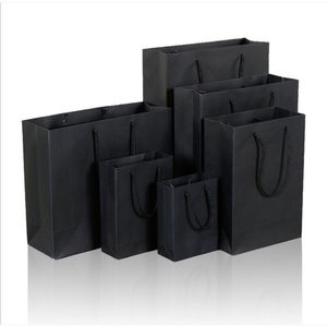 Shopping Package Bags Business Affairs Paper Bag Black Card With Handle Festival Birthday High Quality Factory Direct