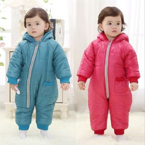 Espessa lã bebê macacos inverno casacos infantil jumpsuits com capuz bebê roupas de uma peça roupas meninos roupas 3 camadas aquecedor bebe roupas 210413