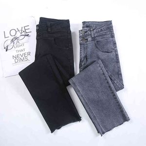 pojkvän hög midja jeans kvinnor raka byxor lös avslappnad streetwear denim byxor pantalon jeans kvinna femme plus storlek 210519