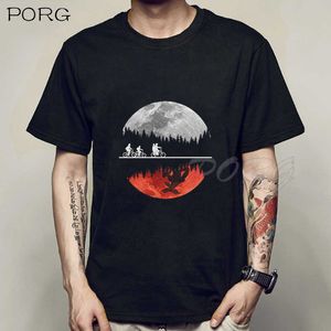 T-shirt da uomo divertente Design Two-worlds 100% cotone T-shirt estiva Hip Hop Streetwear Stranger Things T-shirt da uomo Abbigliamento 2020 Y0526