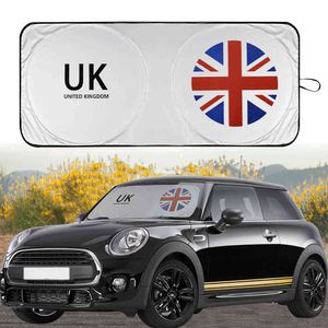 Araç Amblemi Cam Güneş Gölge Kapak MINI Cooper Için Otomatik Pencere İNGILTERE falg Güneşlik Visor Şemsiye Coche UV Protectio Araba