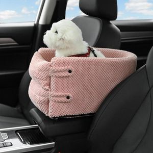 Cat Beds & Furniture Portable Travel Pet Dog Car Seat Central Control Nonslip Safe Armrest Box Kennel Bed For Small