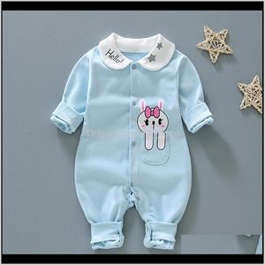 Macacões JumpsuitsRompers Roupas Bebê Crianças Maternidade Drop entrega 2021 Primavera Outono Babyborn Meninas Meninos Beco para 1º Aniversário Bebê Clo