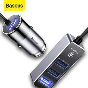 Baseus 4 Fast för iPhone iPad Samsung Tablet Mobiltelefon 5V 5.5A USB Adapter Car-laddare