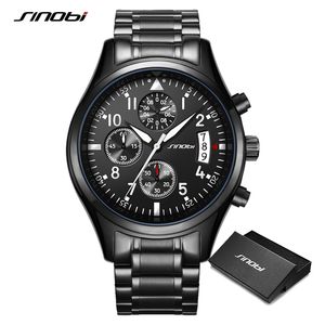 Sinobi Fashion Pilot Męskie Chronograf Watch Wodoodporna Luksusowa Marka Mężczyźni Zegarek Diver Mężczyźni Genewa Quartz Clock Q0524