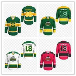 Benutzerdefiniertes Herren-Damen-Jugend-Humboldt-Broncos-Hockey-Trikot in Weiß mit 100 % Nähten, individueller Name und Nummer, hohe Qualität
