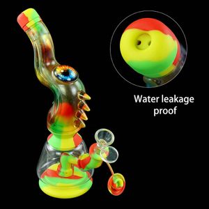 MOQ = 10 !! Fumer des narguilés Bongs plates-formes pétrolières de tabac Conduites d'eau en verre étanches tuyau en silicone avec boîte d'emballage unique