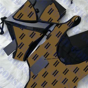 Классические женские купальники с одним из частей печати купальники бикини сексуальный хэлтер, дамы купание