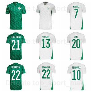 2021 Équipe nationale Algérie Jersey Football Home Slimani Mahrez Mandi Bounedjah Soudani Kits de chemise de football de Feghouli