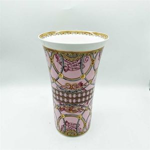 Vaso di fiori secchi nordici in ceramica bianca per la decorazione della casa Disposizione idroponica Cafe Studio Decor 211215