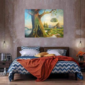 Árvore de vida pintura a óleo sobre canvas home decor handpainted hd impressão de parede arte personalização é aceitável 21050116