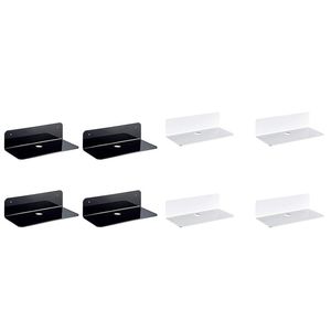 Wholesale white display shelves for sale - Group buy Kitchen Storage Organization Acrylic Floating Wall Shelves Flexible Use Of Space Adhesive Display Shelf Black White