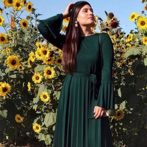 Wholesale turkish dress women fashion for sale - Group buy Ethnic Clothing Donsignet Muslim Dress Women Fashion Abaya Dubai Turkey Sashes Solid Full