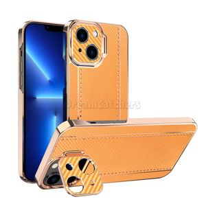 Luxry Full Cover Phone Cases For Iphone 13 Pro Max 13 Mini 12 Pro Max 12 Mini Invisible support Holder Stand 6 Colors Shockproof Protective Cover High Quality