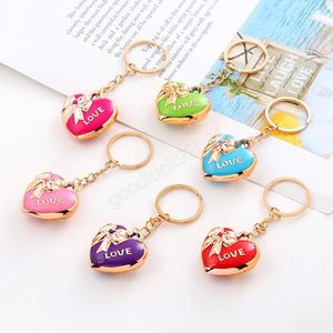 Kvinnor Hjärtform Hängsmycke Keychain Färgglada Kärlek Hjärta Nyckel Kedjan Bag Hängande Ornaments Nyckelringar Tillbehör Alla hjärtans daggåva