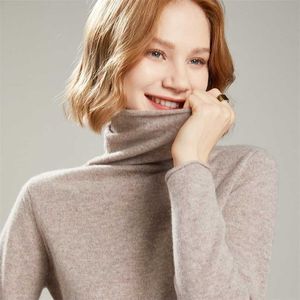 Autunno / inverno Donna Maglione dolcevita in cashmere maglione da donna in maglia di lana pullover manica lunga camicia slim bottoming plus size 211103